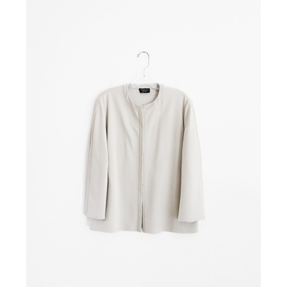 Vtg 90s 00s Y2K Yeohlee Greige Tank Top + Open Front Cardigan Twinset est. Large - Picture 2 of 5